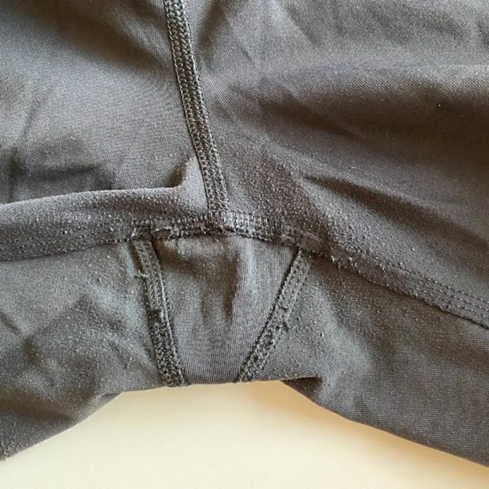 Lululemon Black Crops with Mesh Side Panel Size 6